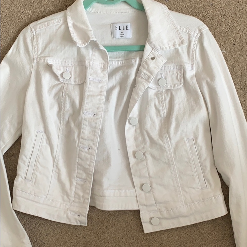 white jean jacket